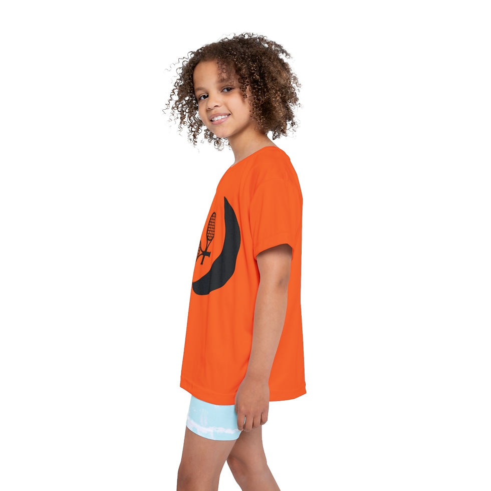 Thumbnail: TennisMoon Big Smile kids sports jersey /orange black