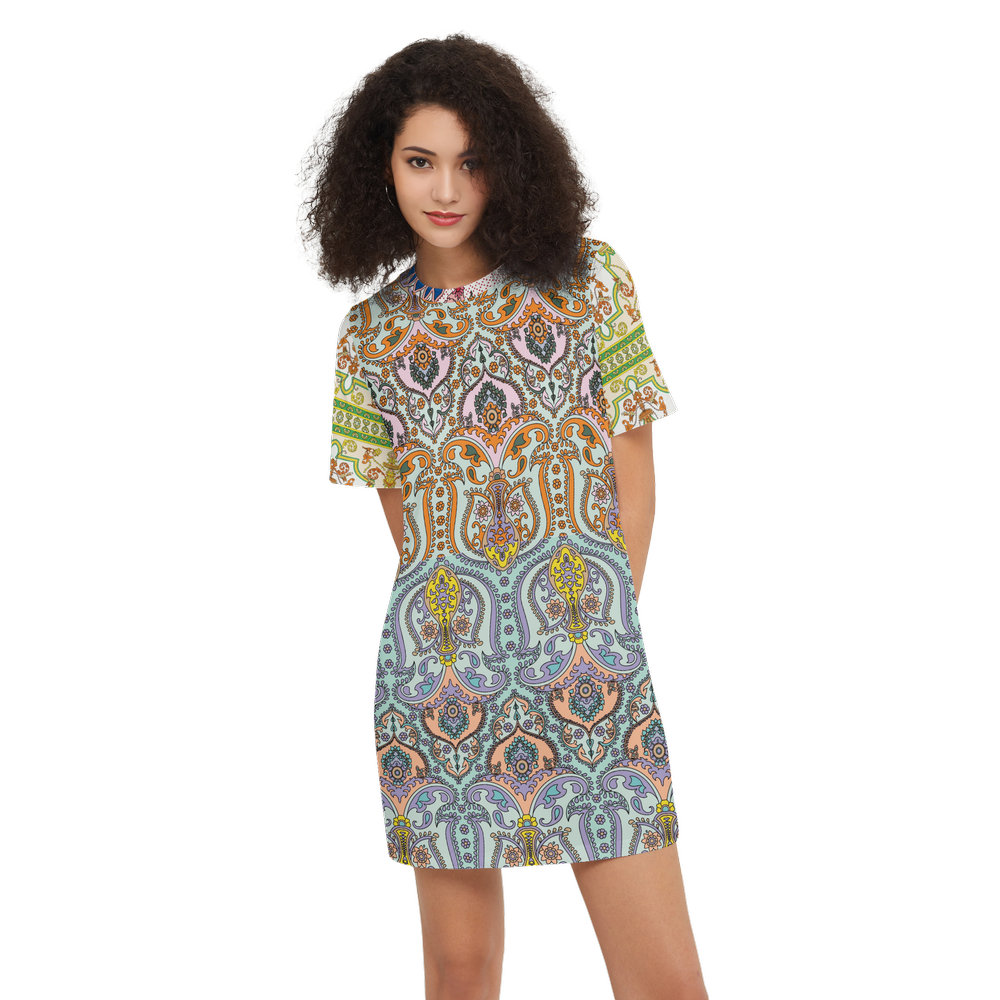 Women's Short-Sleeve T-Shirt Dress-Heavyweight 225g