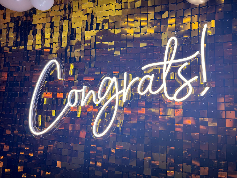 Congrats! Bright White Neon Sign