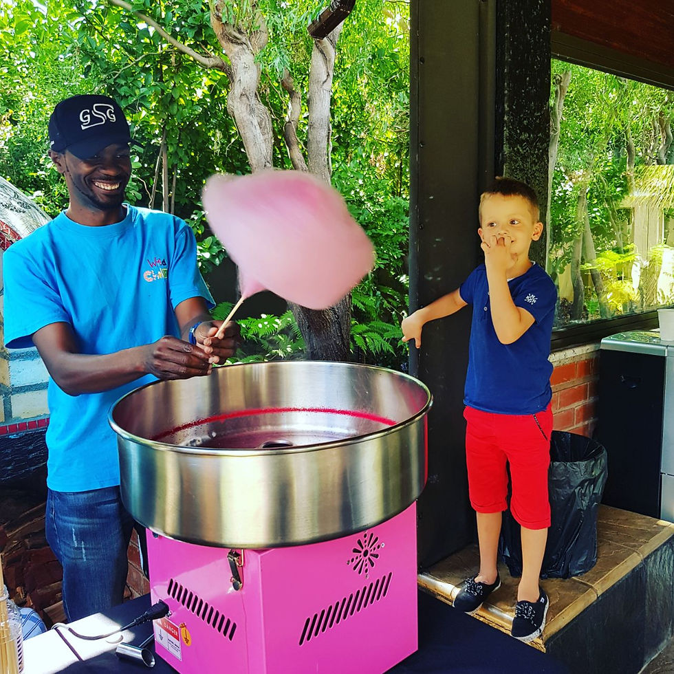 Candyfloss machine at a kids party in Johannesurg