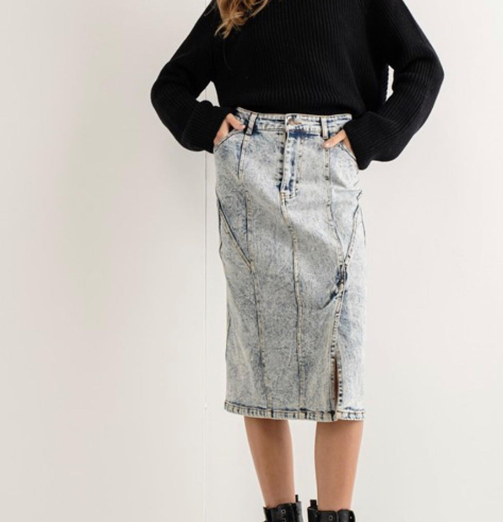 Thumbnail: Washed Denim Skirt