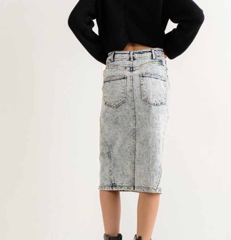 Thumbnail: Washed Denim Skirt