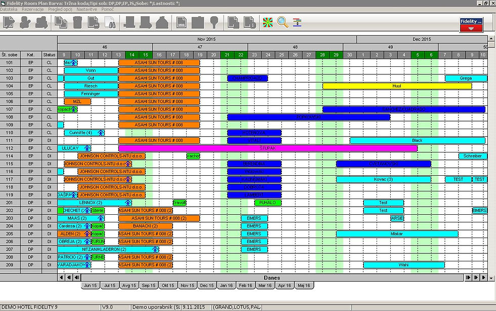 Fidelity PMS Room Plan