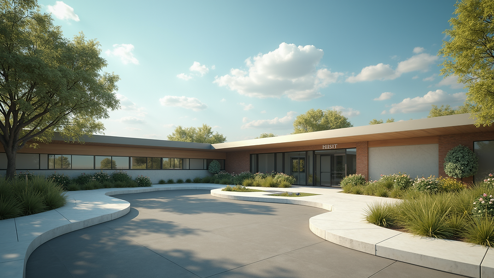 Wide angle view of a community health center