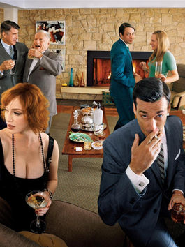 Mad Men: Don Draper and colleagues in the Draper living room
