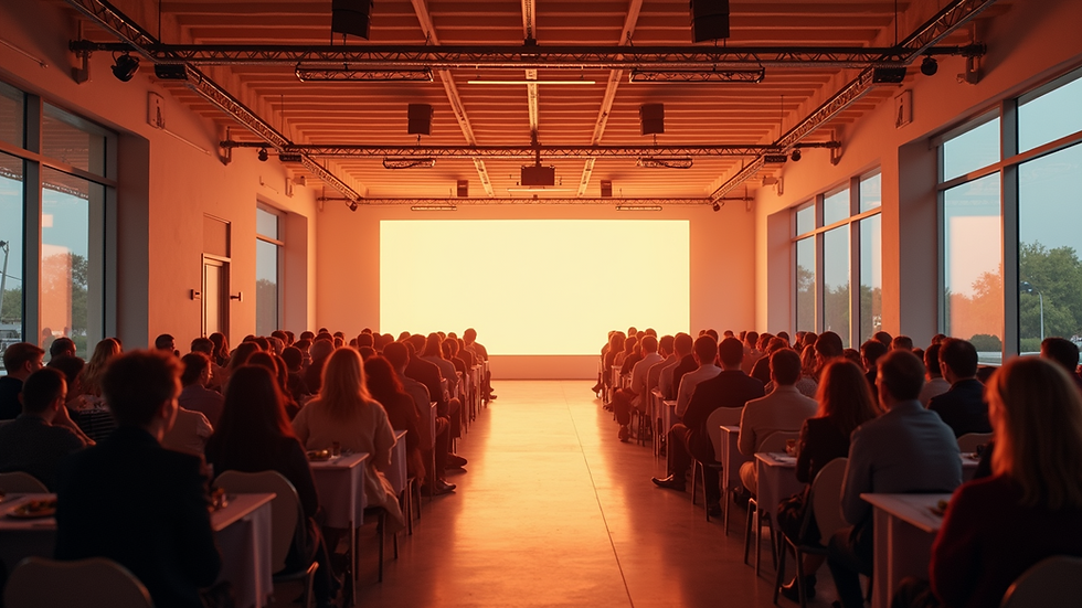 Wide angle view of a modern event space