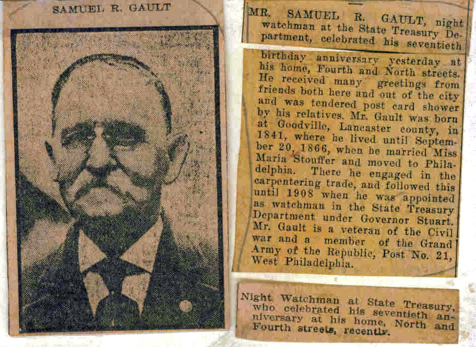 Samuel Richwine Gault birthday (in newsp