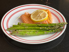 Lemon Pepper Salmon with Garlic Parmesan Asparagus