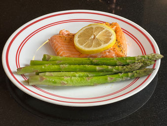 Lemon Pepper Salmon with Garlic Parmesan Asparagus
