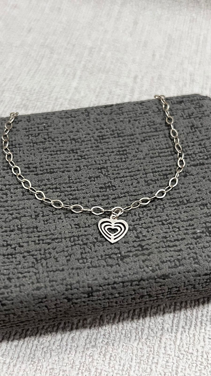 Pulseira Coração Vazado em Prata 925