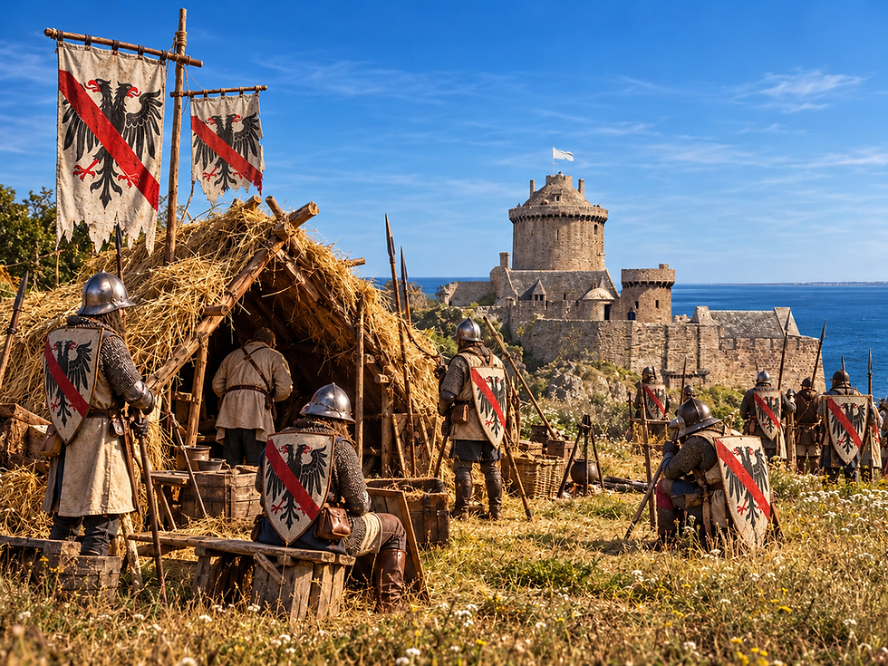 Évocation du siège du Château de la Roche Goyon en 1379.