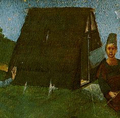 Pictures of Tents and Pavilions from King Rene's book - source XIVe, cabane en chaume