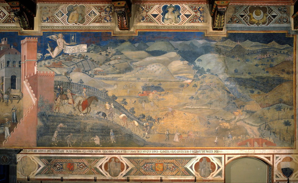 Ambrogio Lorenzetti - Les Effets du bon gouvernement à la campagne - ©wikipédia