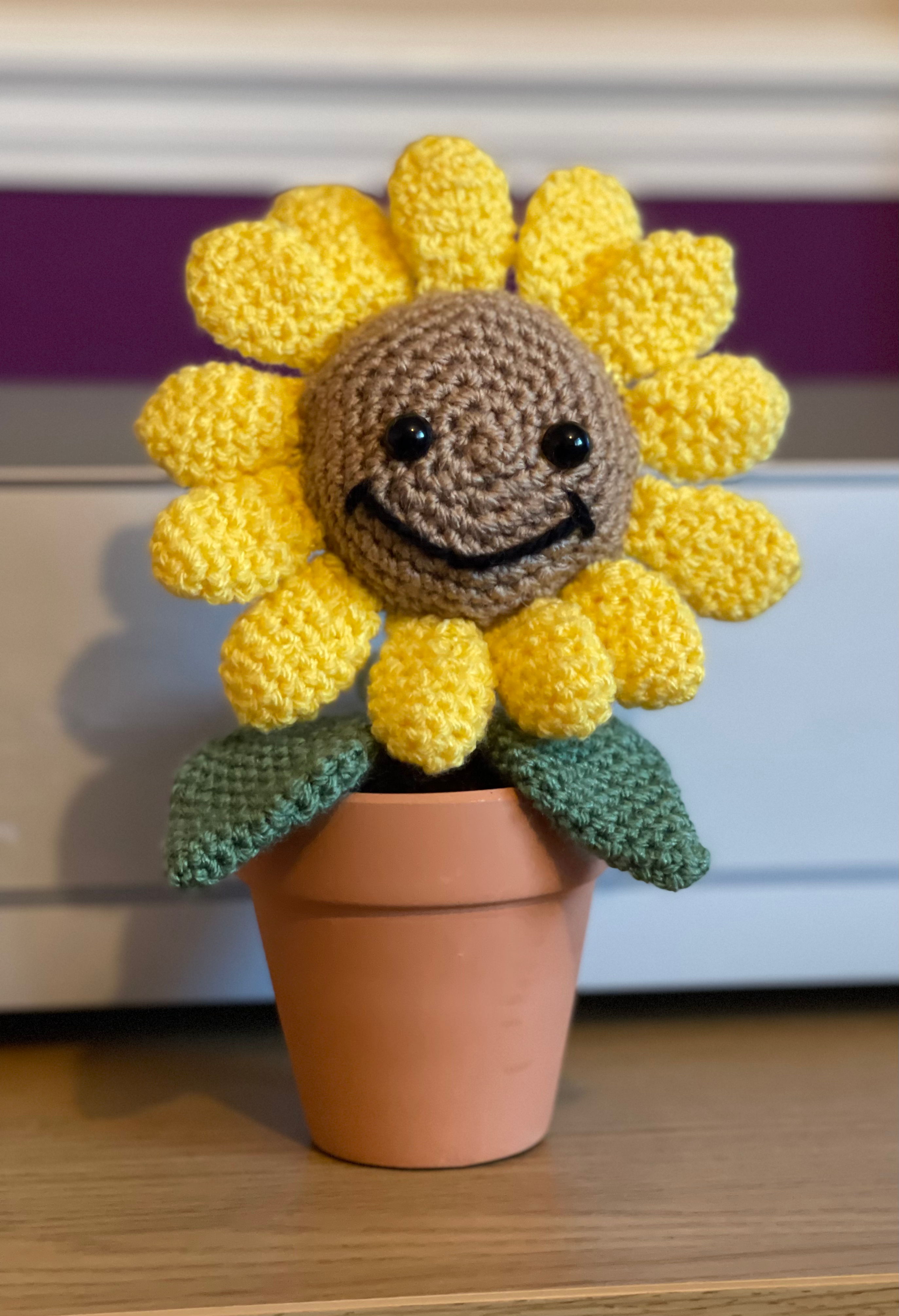 Crochet Sunflower in a pot