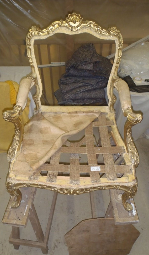 This chair retains the original webbing