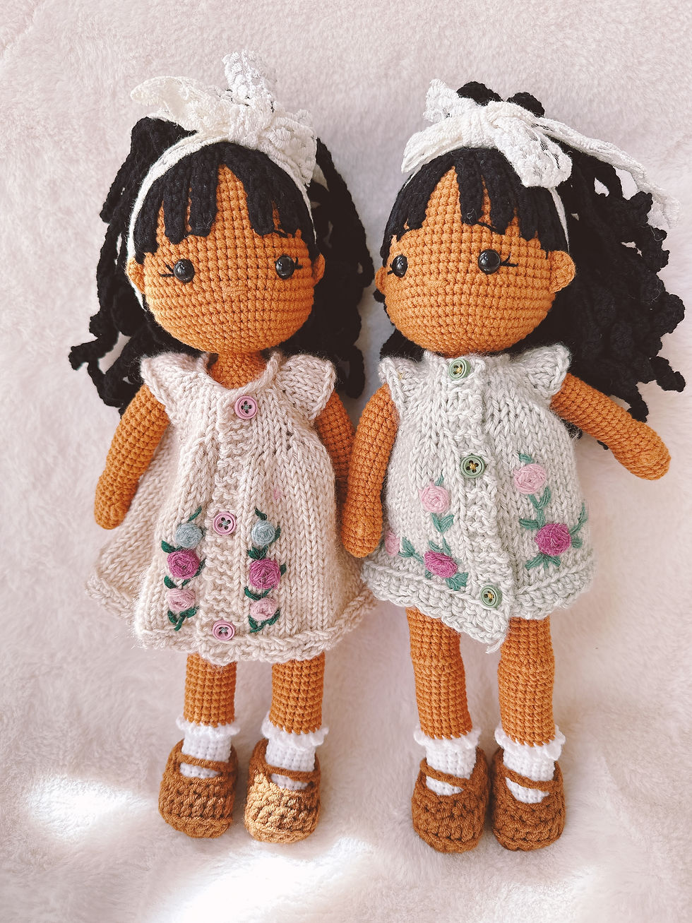 Thumbnail: Handmade Crochet Doll Knit Dress, Big Hug Size | Birthday, Christmas, Valentine