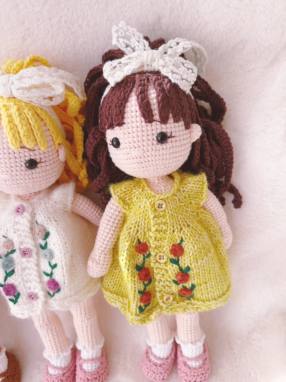 Thumbnail: Handmade Crochet Doll Knit Dress, Big Hug Size | Birthday, Christmas, Valentine