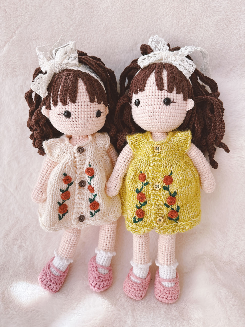 Thumbnail: Handmade Crochet Doll Knit Dress, Big Hug Size | Birthday, Christmas, Valentine