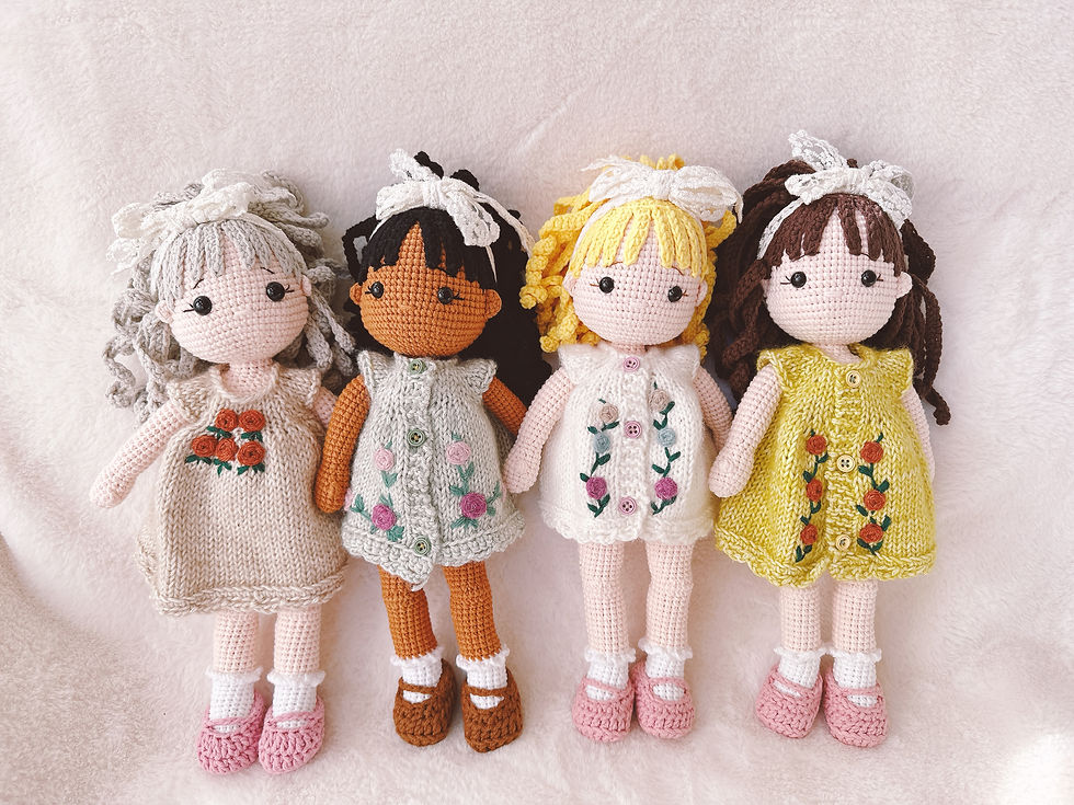 Thumbnail: Handmade Crochet Doll Knit Dress, Big Hug Size | Birthday, Christmas, Valentine