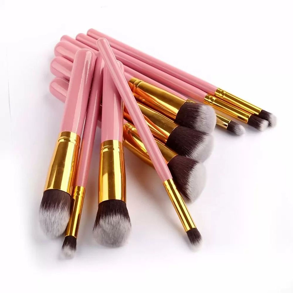 Miniatura: Kit com 10 Pincéis Profissionais Kabuki para Contorno e Esfumado para Maquiagem