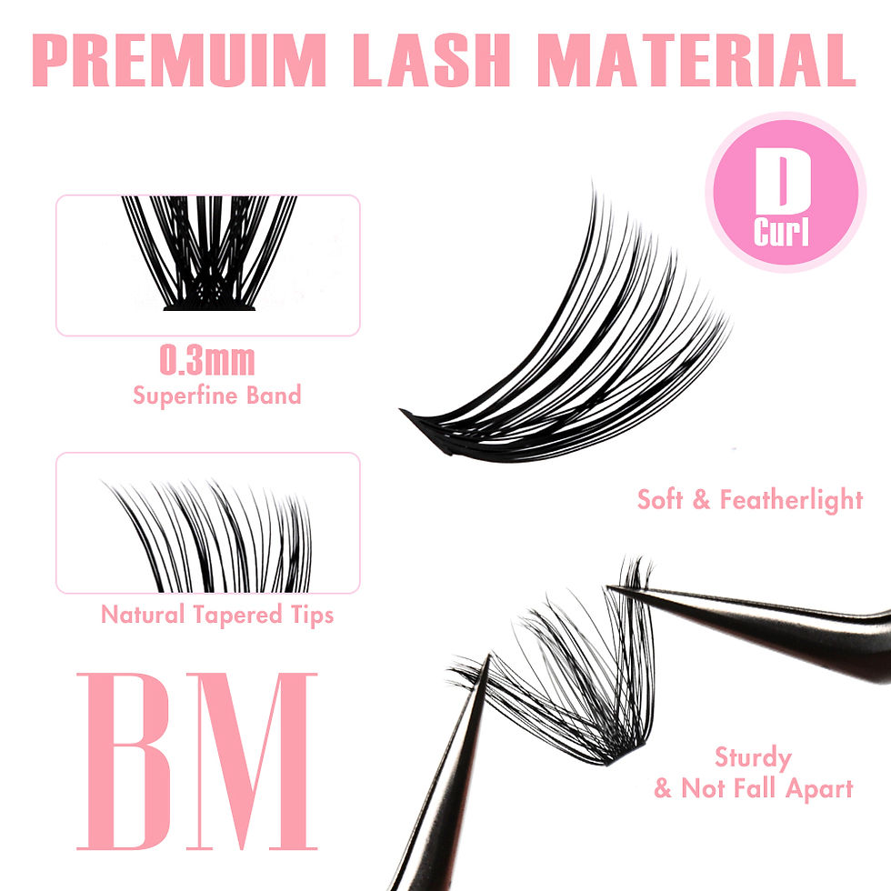 Miniatura: Bella Moça 10pcs DIY Cluster Lashes Natural Wispy Soft Synthetic Fiber False Ey