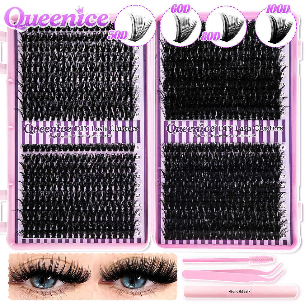 Miniatura: DIY Lash Extension Kit Clusters Individual Eyelashes Kit 9-16mm with Bond and Se