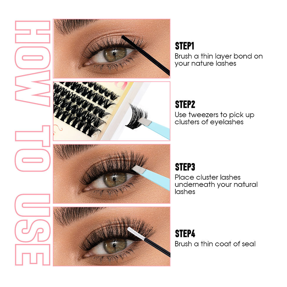 Miniatura: Bella Moça 10pcs DIY Cluster Lashes Natural Wispy Soft Synthetic Fiber False Ey