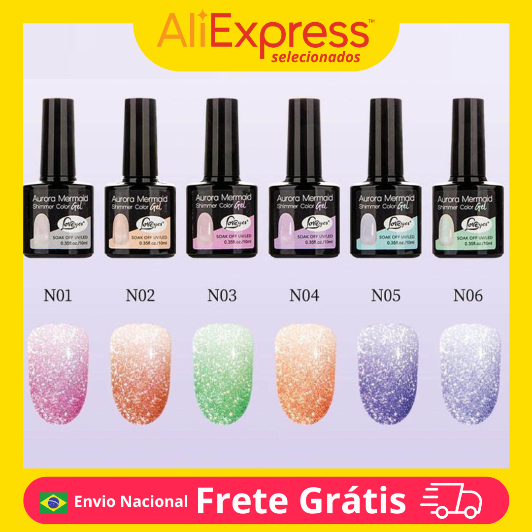 6 Color Assorted Nail Gel Nail Polish Glow Light Effect Hourlight Long Lasting P
