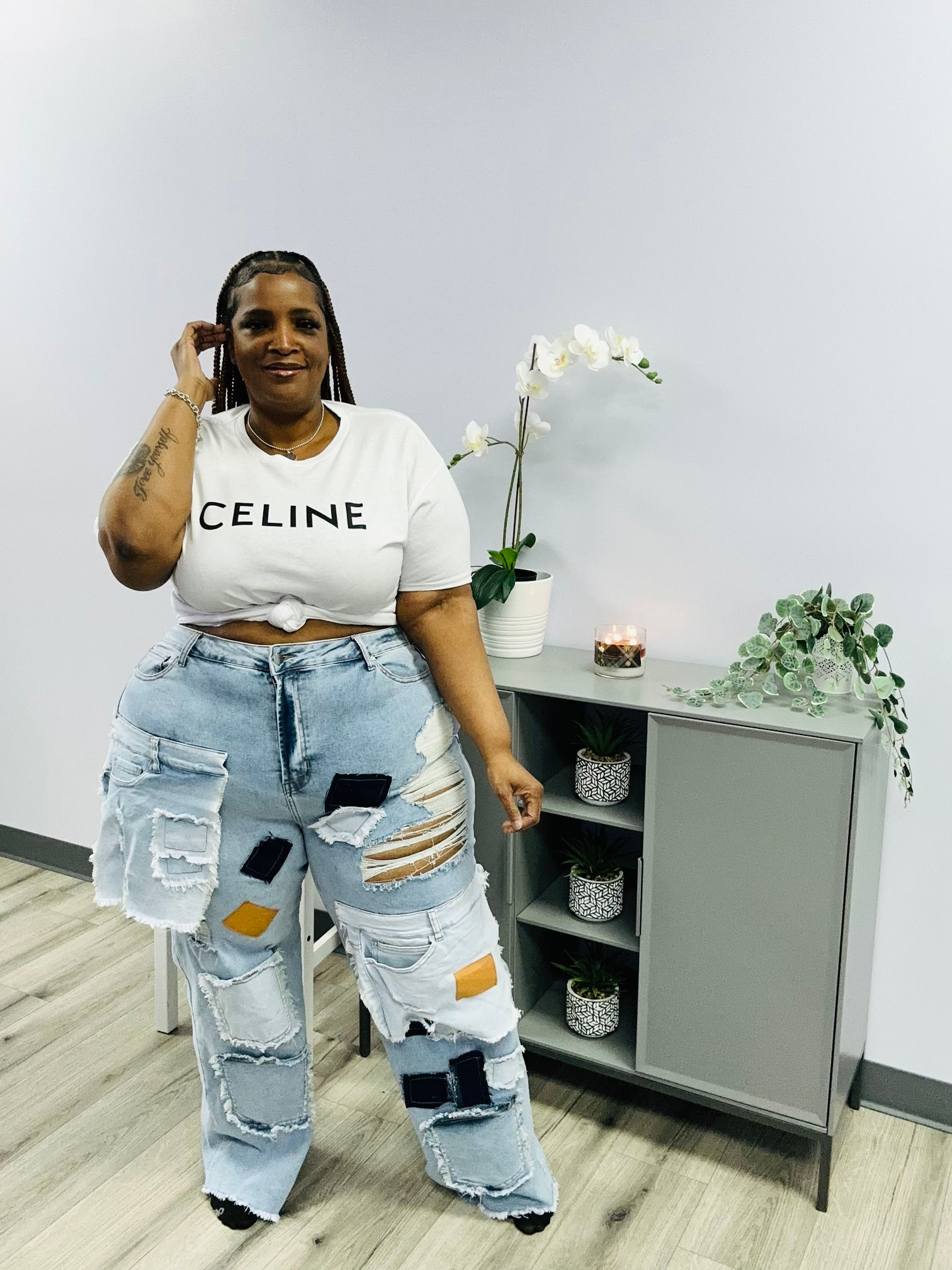 Patchwork Denim Jeans