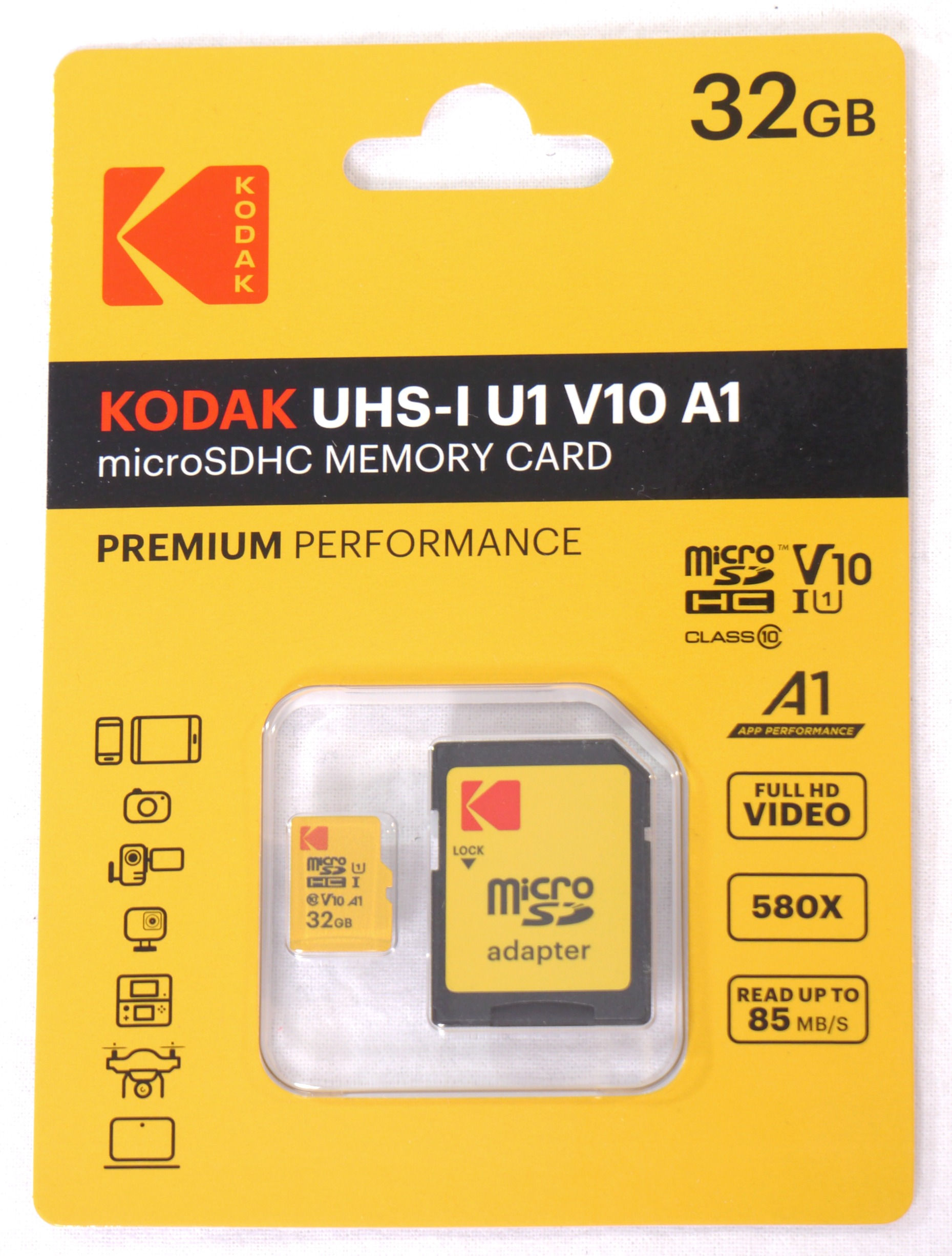 Memoria microSD-XC 32Gb Kodak UHS-I U3V30 con adattatore