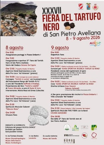 San Pietro Avellana celebra il re del sottobosco: torna l'attesa Fiera del Tartufo Nero