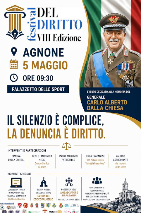 Agnone ospita la giornata conclusiva della tappa itinerante in Molise del Festival del Diritto – VIII Edizione: una giornata dedicata alla legalità e ai giovani