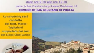 Salute e territorio/ continua il percorso di prevenzione itinerante del Lions Club Larino: Il 13 Giugno a San Giuliano di Puglia