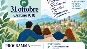 A Oratino il "Mese del Benessere Psicologico": il 31 ottobrel'incontro "La comunità che cura"