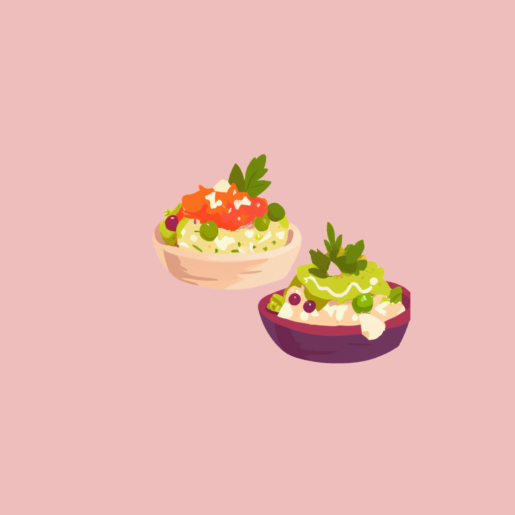 Arranged Food and Objects