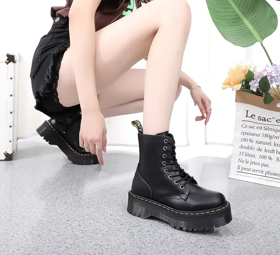 Thumbnail: Women Platform Leather Boots