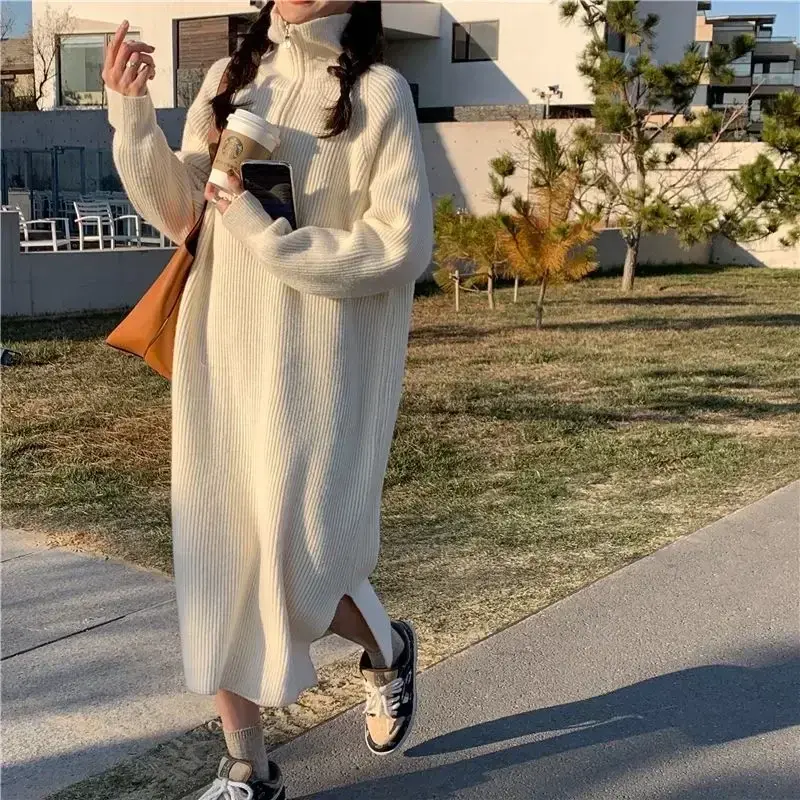 Thumbnail: Long Sleeves Long Sweater Dress 