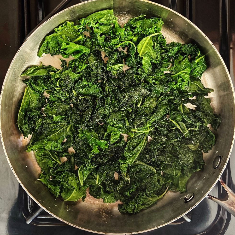 Kale in a pan.