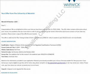 2021 Masters Acceptance Letter