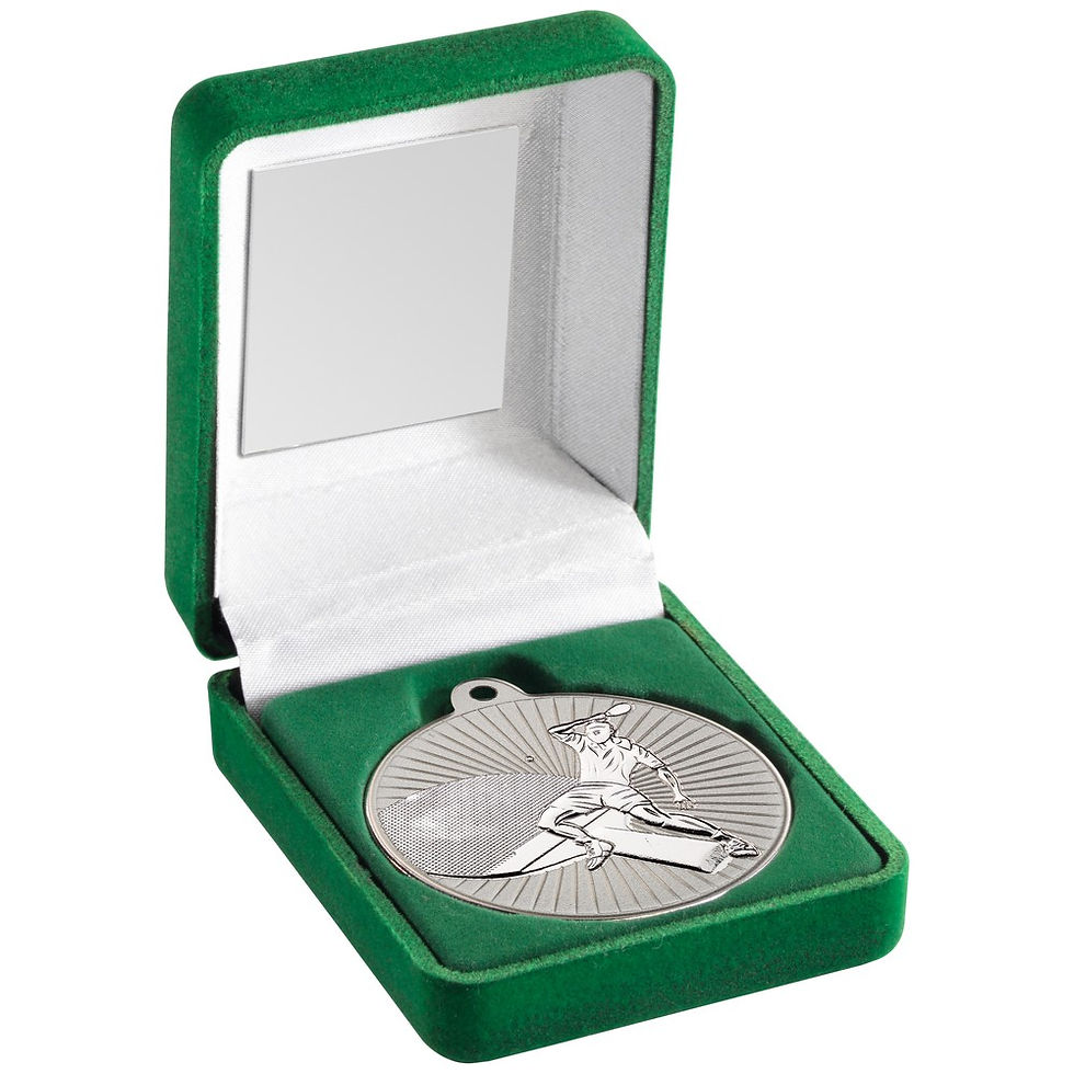 Thumbnail: JR36-TY156 Green Velvet Box And 50mm Table Tennis Medal