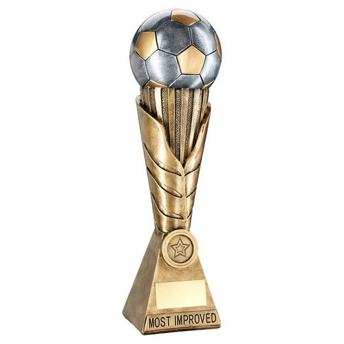 Thumbnail: JR1-RF610 Brz|Pew|Gold Football On Leaf Column With Award Name - Full 3D Ball