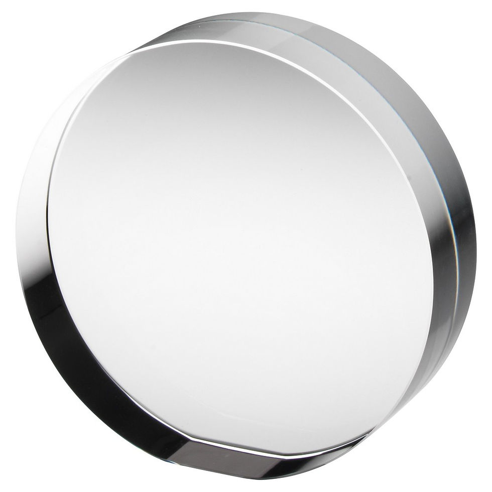 Thumbnail: PAP6 Clear Glass Round Freestanding Paperweight (30mm Thick)