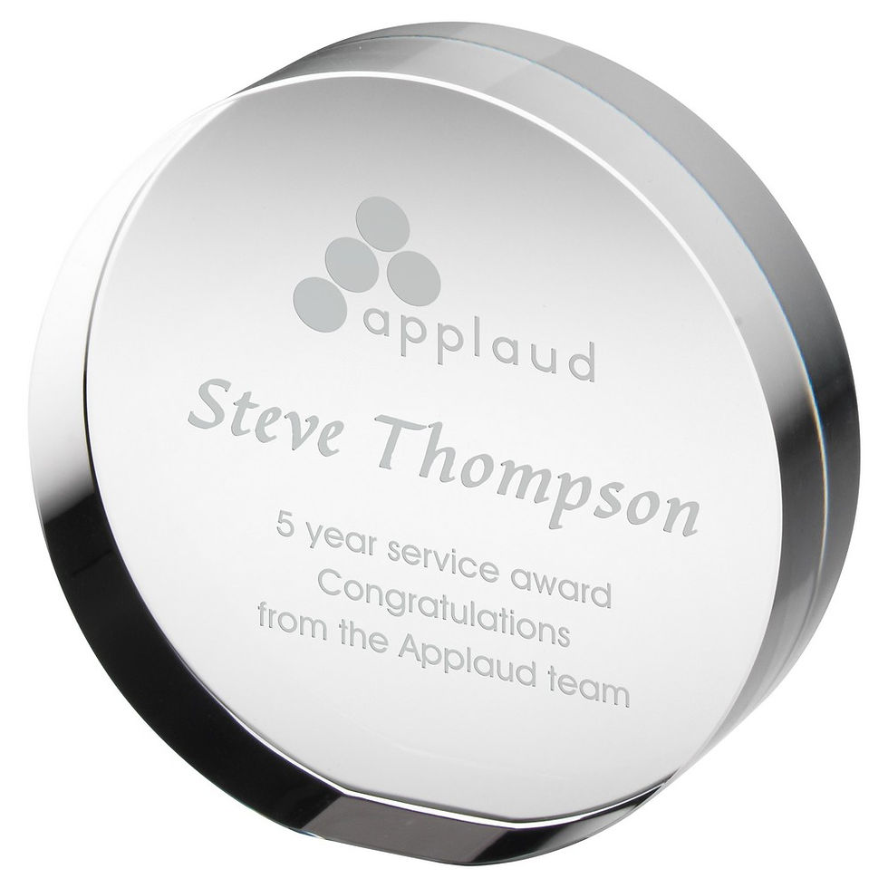 Thumbnail: PAP6 Clear Glass Round Freestanding Paperweight (30mm Thick)