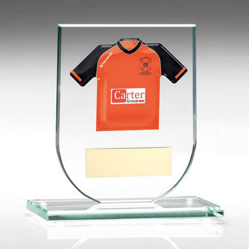 Thumbnail: JR1-TP03 Jade Glass Plaque With Shirt and Plate