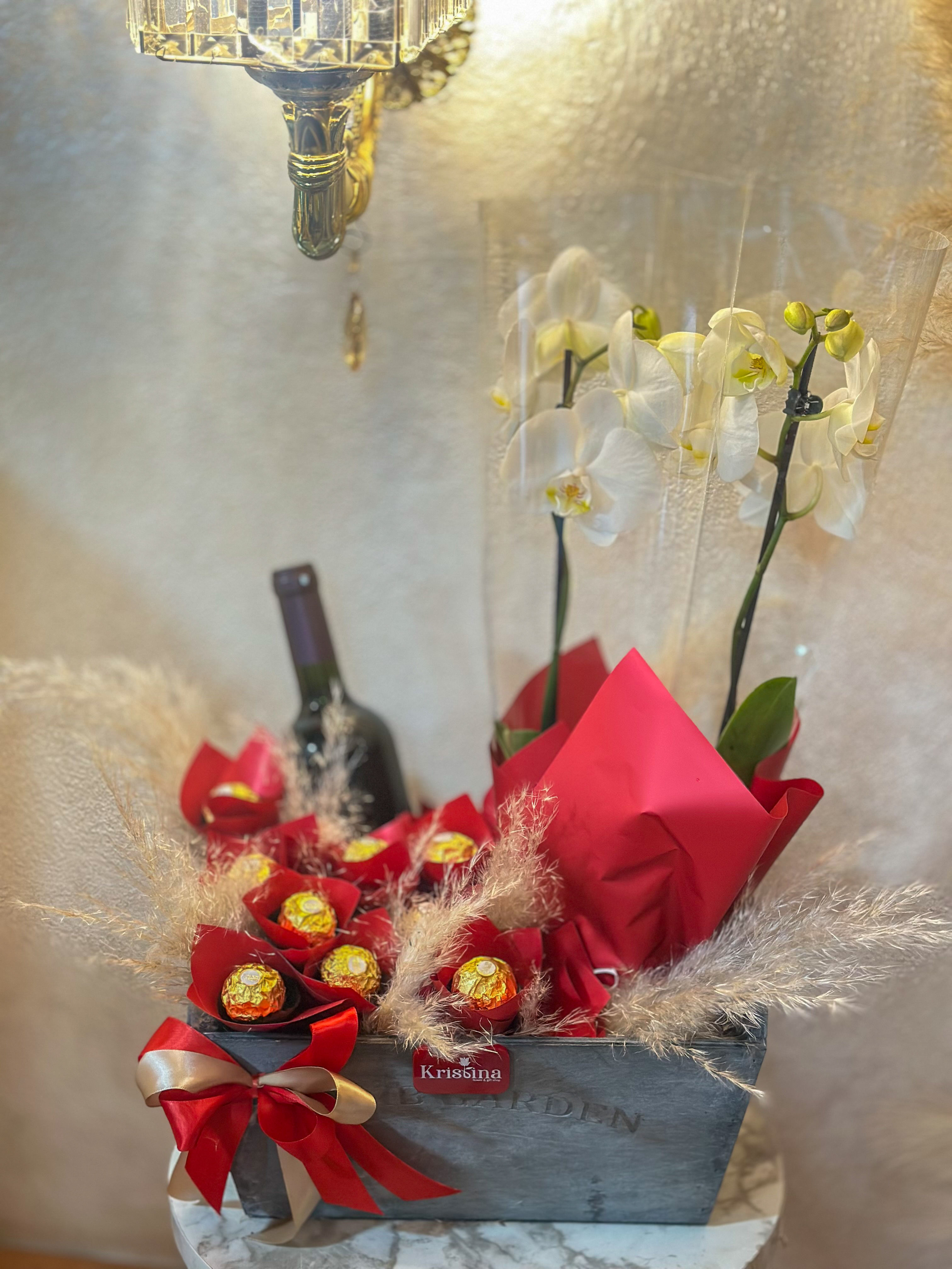 Aranzman Fereroo, vino i orhideja