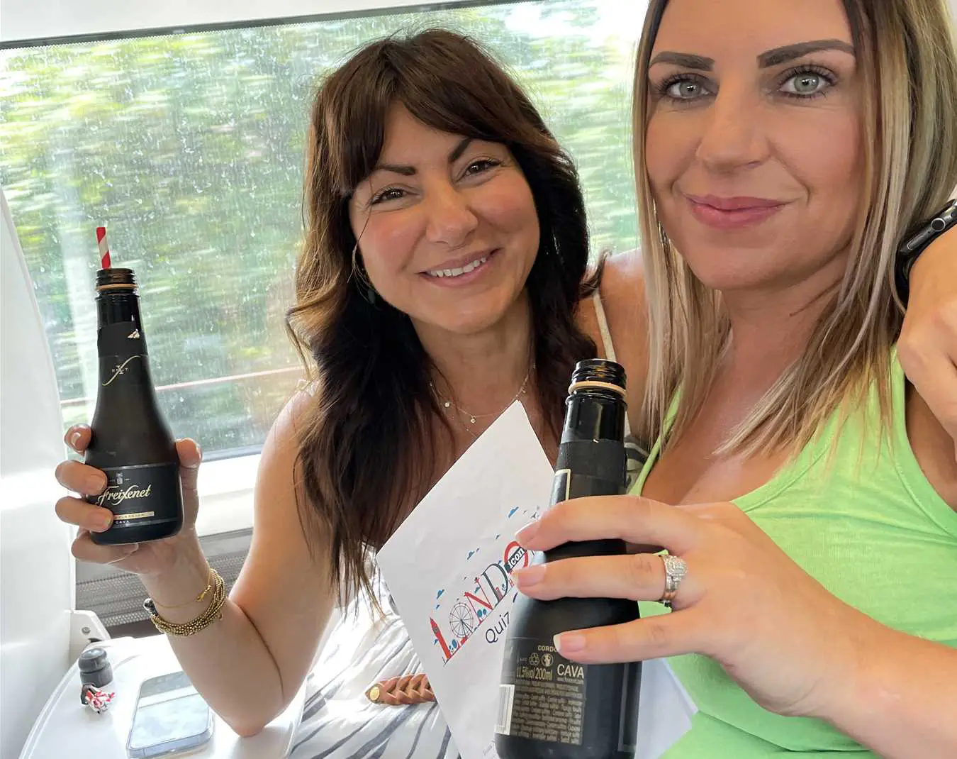 Androulla and Stacey on Train