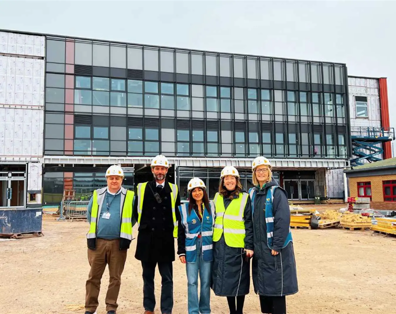 Bassaleg School building group photo