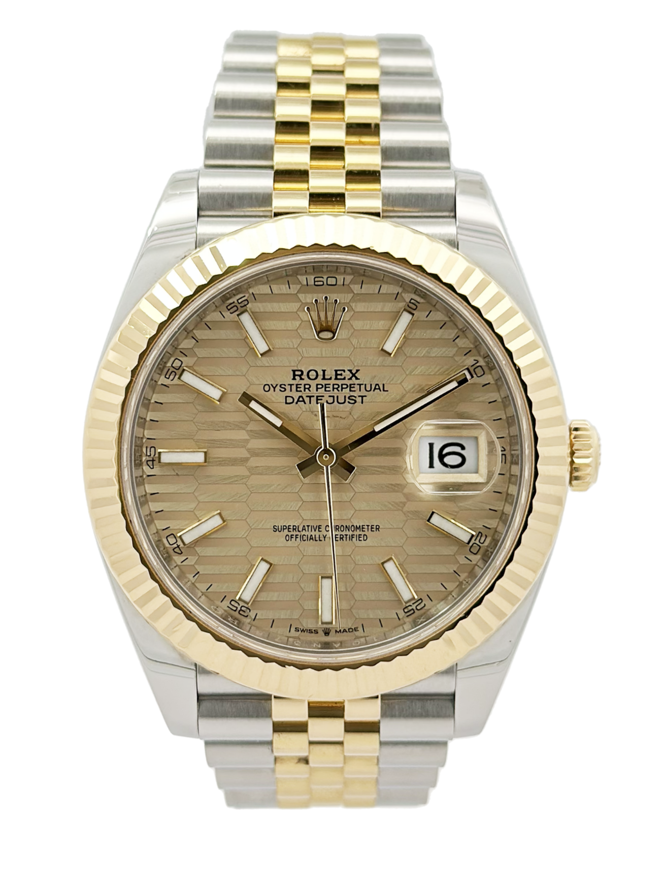 ROLEX DATEJUST 41 YELLOW ROLESOR "FLUTED DIAL" - 126333 - 15.400€