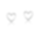 Pair of 925 sterling silver open heart stud earrings.