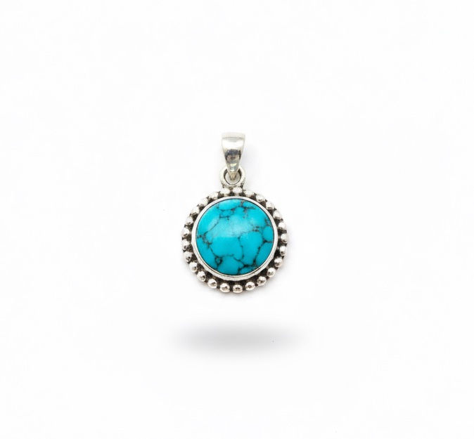 Round Turquoise Pendant